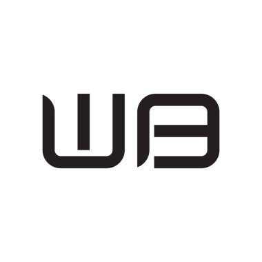 wb ilk harf vektör logo simgesi
