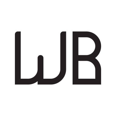 wb ilk harf vektör logo simgesi