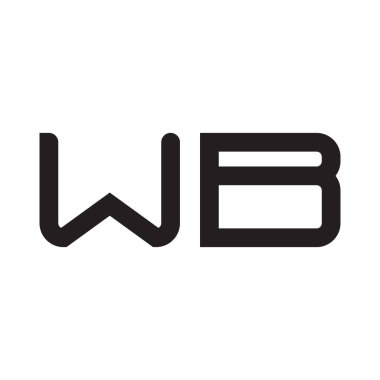 wb ilk harf vektör logo simgesi
