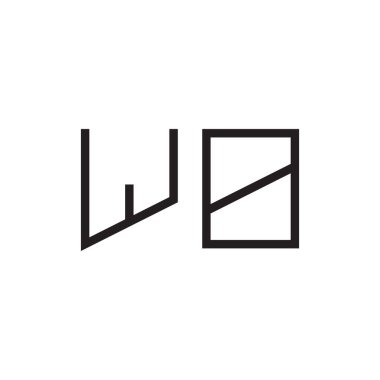 wb ilk harf vektör logo simgesi
