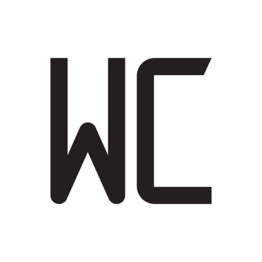 wc ilk harf vektör logo simgesi