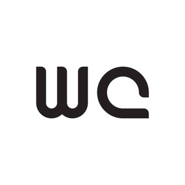 wc ilk harf vektör logo simgesi