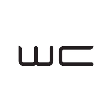 wc ilk harf vektör logo simgesi