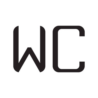wc ilk harf vektör logo simgesi