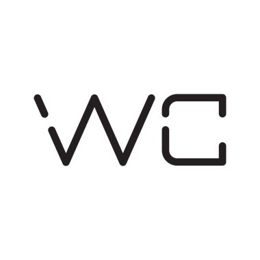 wc ilk harf vektör logo simgesi