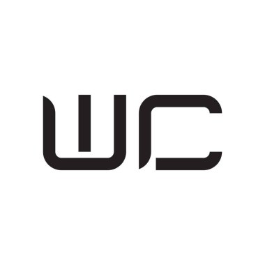 wc ilk harf vektör logo simgesi