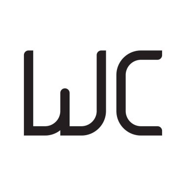 wc ilk harf vektör logo simgesi