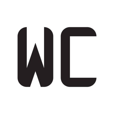 wc ilk harf vektör logo simgesi