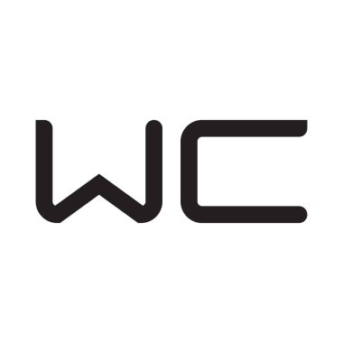 wc ilk harf vektör logo simgesi