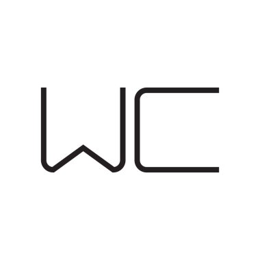 wc ilk harf vektör logo simgesi