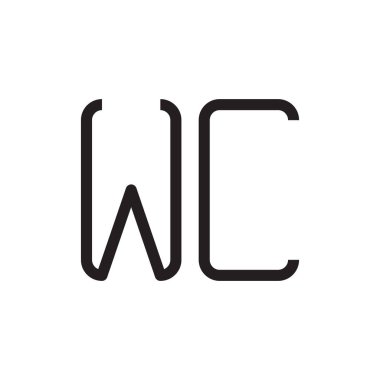 wc ilk harf vektör logo simgesi