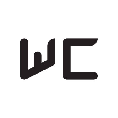wc ilk harf vektör logo simgesi