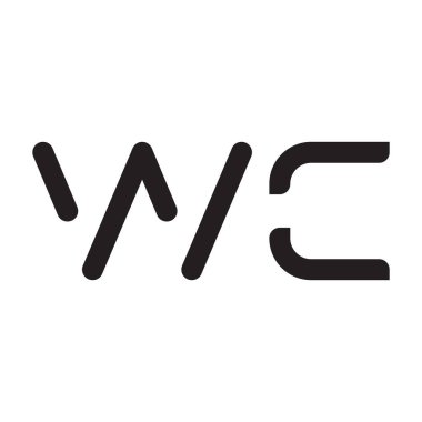 wc ilk harf vektör logo simgesi