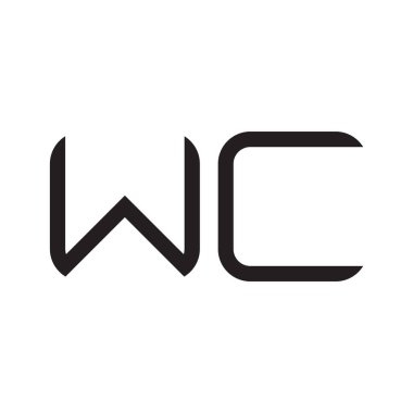 wc ilk harf vektör logo simgesi
