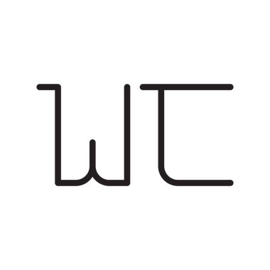 wc ilk harf vektör logo simgesi