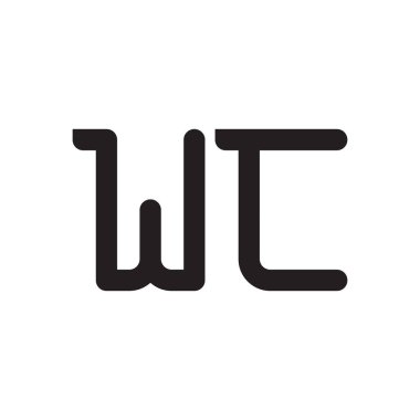 wc ilk harf vektör logo simgesi