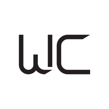 wc ilk harf vektör logo simgesi