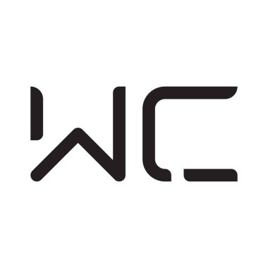 wc ilk harf vektör logo simgesi