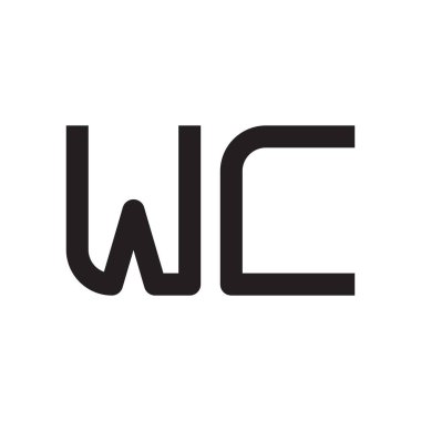 wc ilk harf vektör logo simgesi