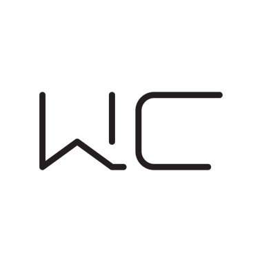 wc ilk harf vektör logo simgesi