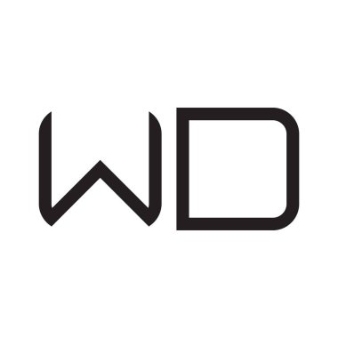 wd ilk harf vektör logo simgesi
