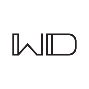 wd ilk harf vektör logo simgesi