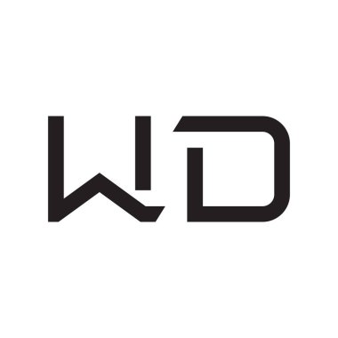 wd ilk harf vektör logo simgesi