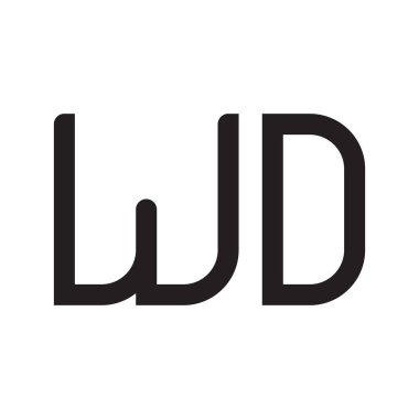 wd ilk harf vektör logo simgesi