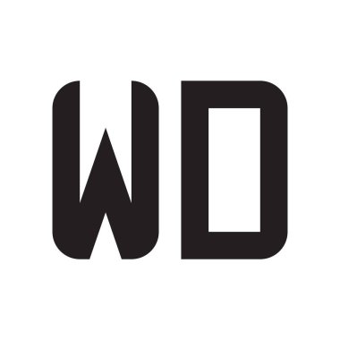 wd ilk harf vektör logo simgesi