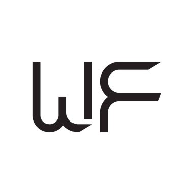 wf ilk harf vektör logo simgesi