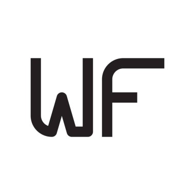 wf ilk harf vektör logo simgesi