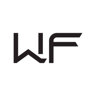 wf ilk harf vektör logo simgesi