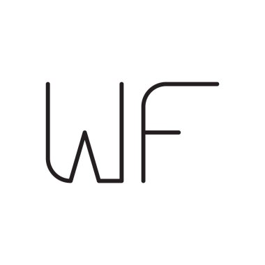 wf ilk harf vektör logo simgesi