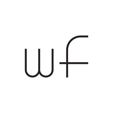 wf ilk harf vektör logo simgesi