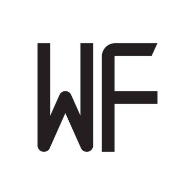 wf ilk harf vektör logo simgesi