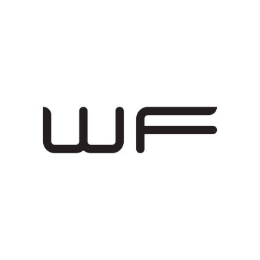 wf ilk harf vektör logo simgesi