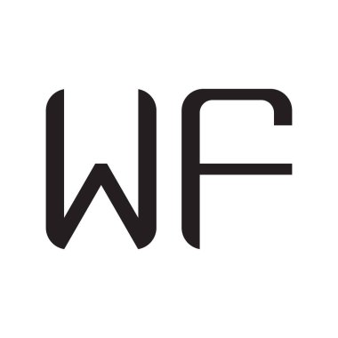 wf ilk harf vektör logo simgesi