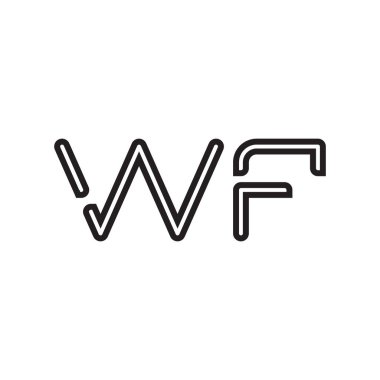 wf ilk harf vektör logo simgesi