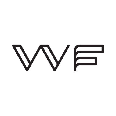 wf ilk harf vektör logo simgesi