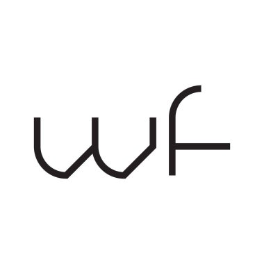 wf ilk harf vektör logo simgesi