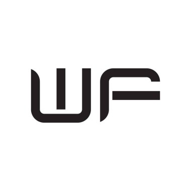 wf ilk harf vektör logo simgesi