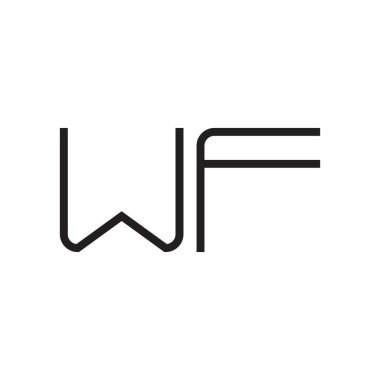 wf ilk harf vektör logo simgesi