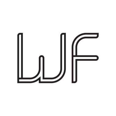 wf ilk harf vektör logo simgesi