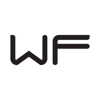 wf ilk harf vektör logo simgesi