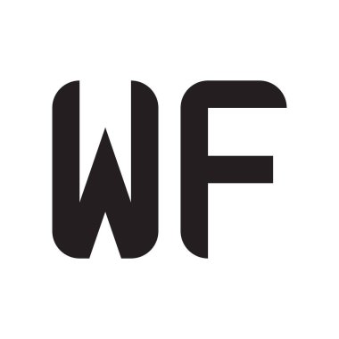wf ilk harf vektör logo simgesi