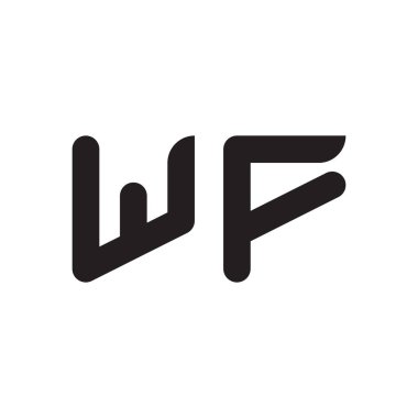 wf ilk harf vektör logo simgesi