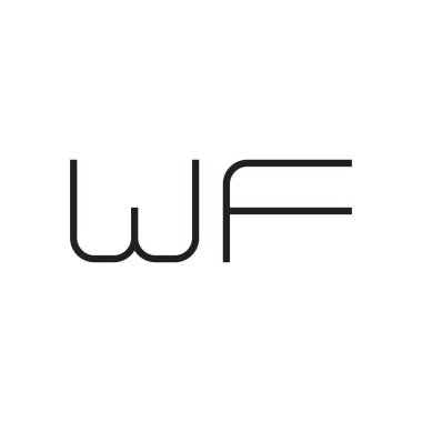 wf ilk harf vektör logo simgesi