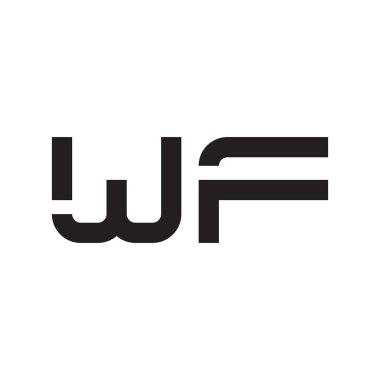 wf ilk harf vektör logo simgesi