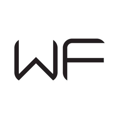 wf ilk harf vektör logo simgesi