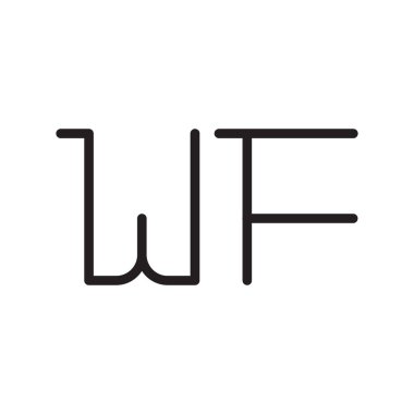 wf ilk harf vektör logo simgesi